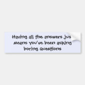 Alle Antwoordenbumpersticker Bumpersticker (Voorkant)