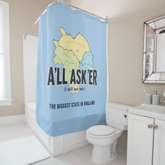 Alle Asker – Yorkshire's Grootste Staat Douchegordijn (In situ)