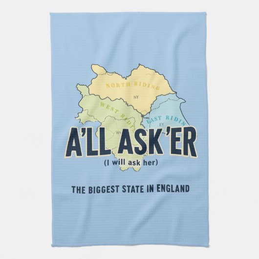 Alle Asker – Yorkshire's Grootste Staat Theedoek (Verticaal)