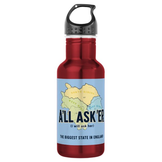 Alle Asker – Yorkshire's Grootste Staat Waterfles (Voorkant)
