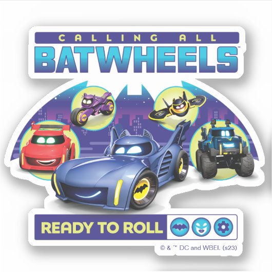 Alle Batwheels™ bellen - Klaar om te rollen Sticker (Voorkant)