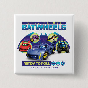 Alle Batwheels™ bellen - Klaar om te rollen Vierkante Button 5,1 Cm