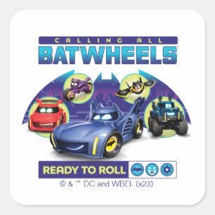 Alle Batwheels™ bellen - Klaar om te rollen Vierkante Sticker