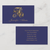 ALLE BEGINLETTERS Elke kleur goud fancy monogram Visitekaartje (Voorkant / Achterkant)
