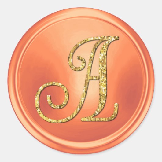 ALLE BEGINLETTERS Goud Monogram 3 Koper Ronde Sticker (Voorkant)