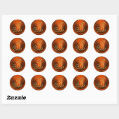 ALLE BEGINLETTERS Goud Monogram 3 Pompoen Roest Ronde Sticker (Vel)