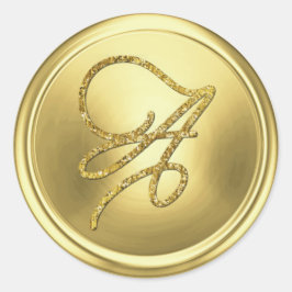 ALLE BEGINLETTERS Goud Schrift Monogram Zachte Gou Ronde Sticker
