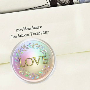 ALLE BEGINLETTERS Gouden Liefde Parelkrans Ronde Sticker