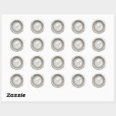 ALLE BEGINLETTERS Gouden Monogram Iridiserend Zilv Ronde Sticker (Vel)