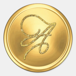 ALLE BEGINLETTERS Gouden Schreef Monogram Helder G Ronde Sticker