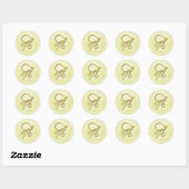 ALLE BEGINLETTERS Gouden Script Monogram Boter Ronde Sticker (Vel)