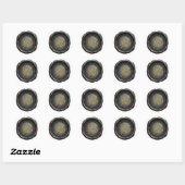 ALLE BEGINLETTERS Gouden Script Monogram Iridisere Ronde Sticker (Vel)