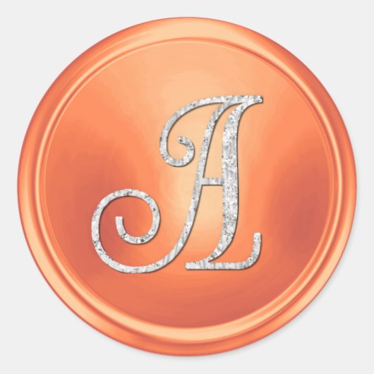 ALLE BEGINLETTERS Zilveren Monogram 3 Koper Ronde Sticker (Voorkant)
