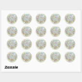 ALLE BEGINLETTERS Zilveren Monogram 3 Off White Mo Ronde Sticker (Vel)