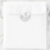 ALLE BEGINLETTERS Zilveren Monogram 3 Wit Ronde Sticker (Tas)