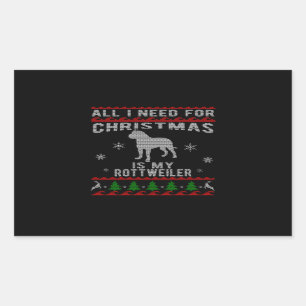alle behoefte aan kerstmis is mijn rottweiler rechthoekige sticker