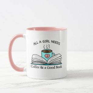 Alle behoeften van een meisje Koffie en een goed Mok