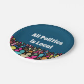 Alle beleid is Lokaal 2022 Papieren Bordje (Gekanteld)