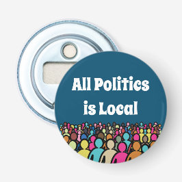 Alle beleid is Lokaal 2024 Button Flesopener