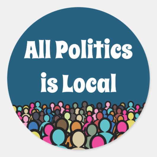 Alle beleid is Lokaal 2024 Ronde Sticker (Voorkant)