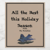 Alle beste blauwe vogels wijn etiket (Enkel label)