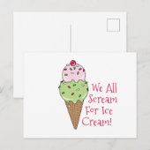 Alle beveiligingsruiten voor Ice Cream Briefkaart (Voorkant / Achterkant)