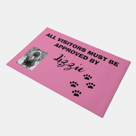 ALLE BEZOEKERS DIENEN TE ZIJN GOEDGEKEURD MET NAAM DEURMAT (Schuin)