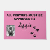 ALLE BEZOEKERS DIENEN TE ZIJN GOEDGEKEURD MET NAAM DEURMAT (Voorkant)