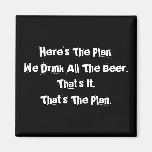 Alle Bier Funny 2 Inch Square Magnet