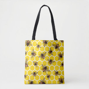 Alle bijen op Honeycomb-Canvas tas