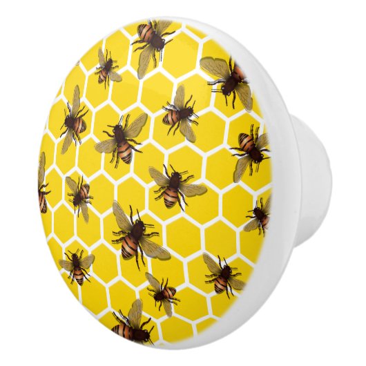 Alle bijen op Honeycomb Drawer Knob Pull Keramische Knop (Rechts)