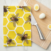 Alle bijen op Honeycomb Kitchen Towel Theedoek (Quarter Fold)