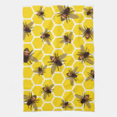 Alle bijen op Honeycomb Kitchen Towel Theedoek (Verticaal)