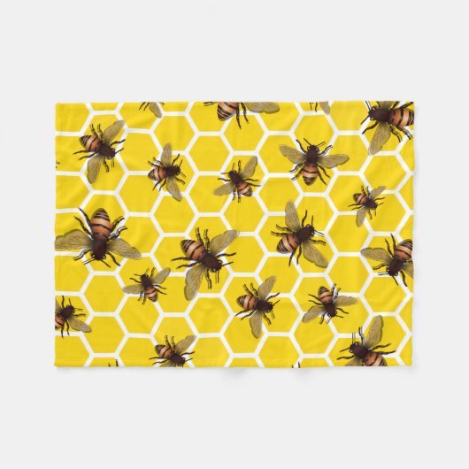 Alle bijen op Honeycomb Small Fleece Blanket Deken (Voorkant (Horizontaal))
