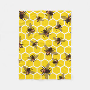 Alle bijen op Honeycomb Small Fleece Blanket Deken