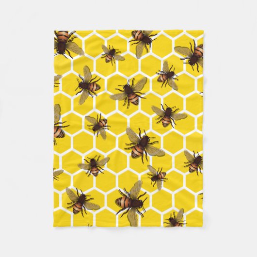 Alle bijen op Honeycomb Small Fleece Blanket Deken (Voorkant)