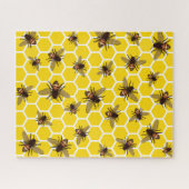 Alle bijen op honingraatontwerp legpuzzel (Horizontaal)