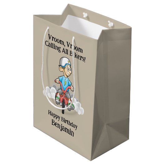 Alle Bikers Komen Medium Cadeauzakje (Achterkant Gekanteld)