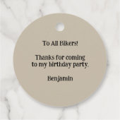 Alle bikers opgeroepen bedankjes labels (Achterkant)