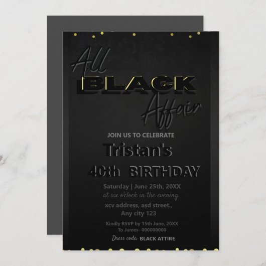 Alle Black Affair Kaart (Voorkant / Achterkant)