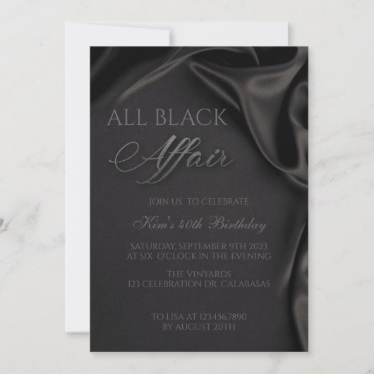 Alle Black Affair, Zwart Stropdas, Formele kleding Kaart (Voorkant)