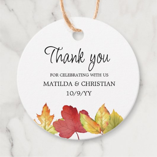alle bladeren bruiloft gunst Labels (Voorkant)