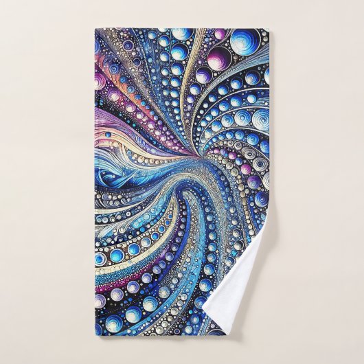 Alle blauwe en Paarse Stippen Bad Handdoek (Handdoek)