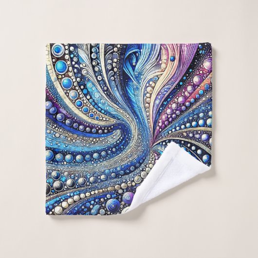 Alle blauwe en Paarse Stippen Bad Handdoek (Wasdoekje)