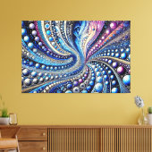 Alle blauwe en Paarse Stippen Canvas Afdruk (Insitu (Woonkamer))