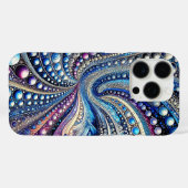 Alle blauwe en Paarse Stippen Case-Mate iPhone Case (Achterkant (horizontaal))