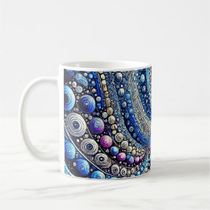 Alle blauwe en Paarse Stippen Koffiemok
