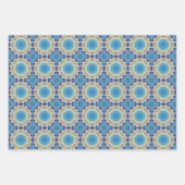 Alle Blauwe Naadloze Etnische Patroon Set 2 Inpakpapier Vel (Voorkant 2)