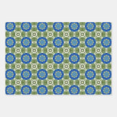 Alle Blauwe Naadloze Etnische Patroon Set 2 Inpakpapier Vel (Voorkant)