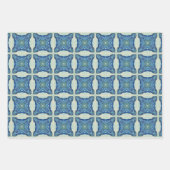 Alle Blauwe Naadloze Etnische Patroon Set 3 Inpakpapier Vel (Voorkant 3)